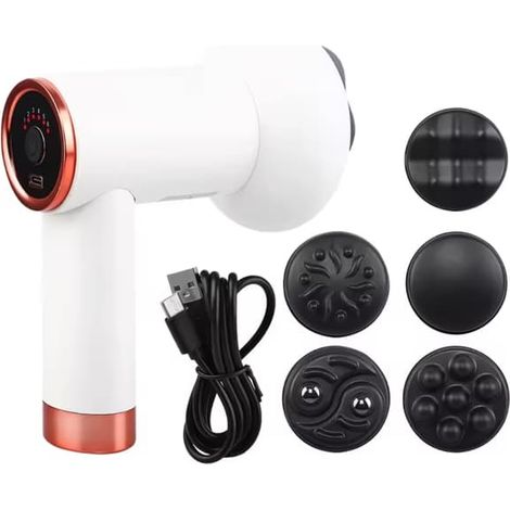 Pistolet de massage 5 en 1 – Appareil de massage corporel sans fil pour soulager les tensions musculaires et la cellulite (1/4)
