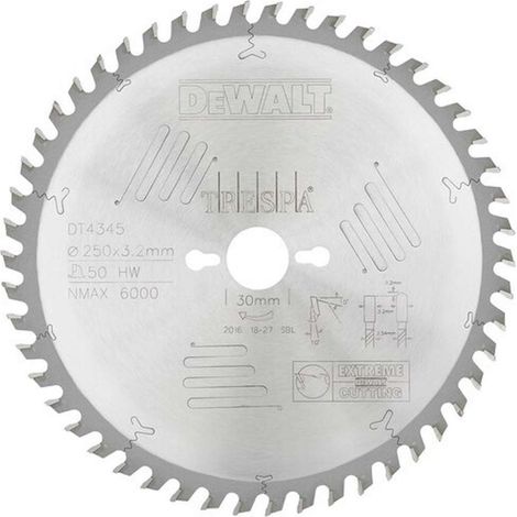 DeWALT - Lama circolare 250x30 mm, 50 denti DT4345