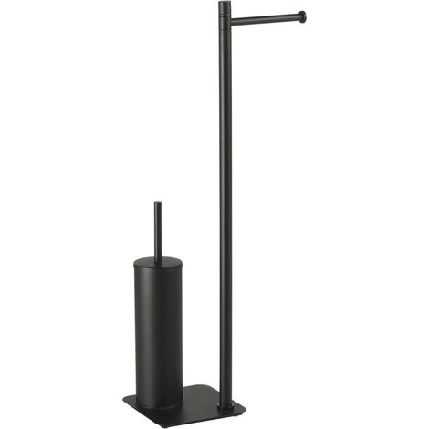 Sapho Gedy Flori - Toilettenpapierhalter und WC-Bürste zum Aufstellen, schwarz matt 113214