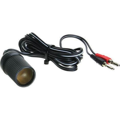 Adaptateur allume-cigare 2x fiches banane - 1.8m