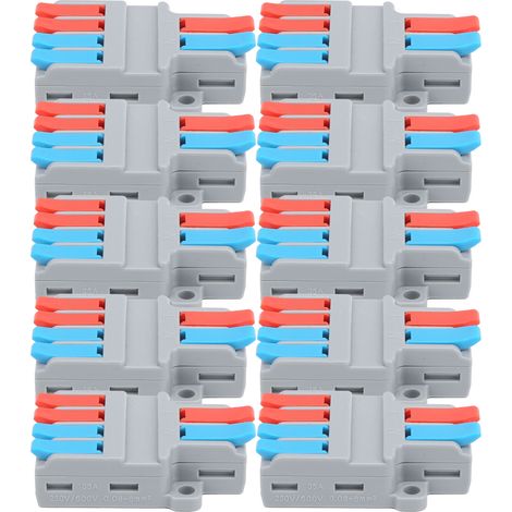 Lot de 10 connecteurs de câble multifonctions 2 entrées 4 sorties, connexion rapide LT-624 (1/5)