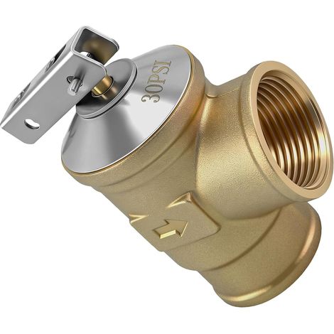 Soupapes de décompression automatiques en laiton lourd avec filetage femelle de 7,6 cm pour chaudière à eau chaude, soulagement des pressions hautes températures, très résistantes pour systèmes de (1/4)