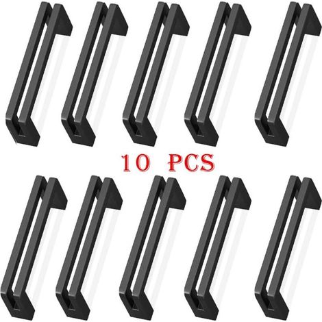 10Pcs poignée meuble entraxe 96mm poignée porte cuisine noire poignee barre meuble poignee de cuisine noire pour Portes, Fenêtres, Tiroirs, Armoires, Réfrigérateurs (1/5)