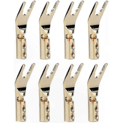 Connecteurs enceintes HIFI plaqués or, 8 pièces en cuivre, vis de liaison dorées pour systèmes audio haute fidélité, borniers robustes (1/5)