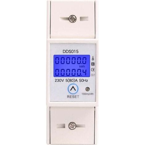 Modularer einphasiger Unterzähler (max. 80 A), Einzeltarif, LCD-Anzeige, Teilrückstellung (1/4)