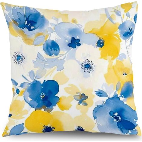 Housses de coussin floral été, décoration extérieur jardin terrasse,50×50cm (1/5)