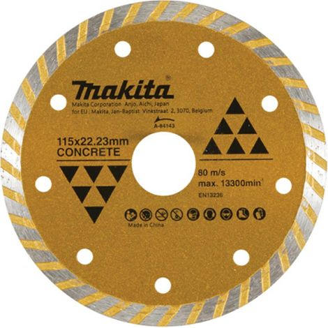 MAKITA TARCZA DIAMENTOWA 115x22,23mm TURBO (NA SUCHO) BETON,CEMENT, MARMUR, PŁYTKI