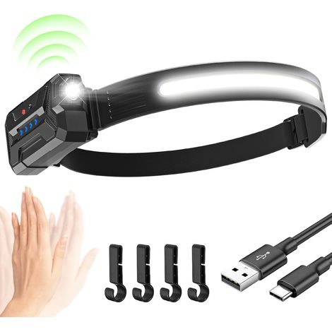 Head Torch Rechargeable, Super Bright 230° Wide Beam Headtorch with Red Light, 7 Lighting Modes, 22 Hours Runtime, USB Rechargeable Waterproof Headlamp for Camping,Work,Cycling,Walking,1 Pack (1/5)