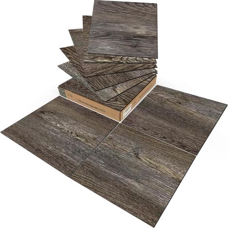 Lot de 30 Dalles de Sol Autocollantes en PVC Pour bricolage,Aspect bois,Pour cuisine,salle à manger,chambre à coucher,2,7 m² (1/5)