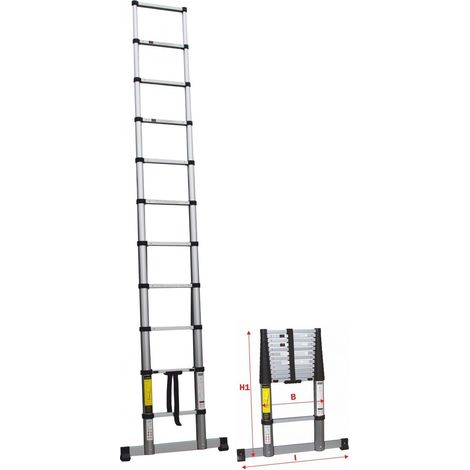 Scala telescopica alluminio en131-6 150kg 11 gradini frigerio sca extel 11 (1/5)
