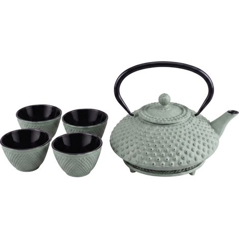 Gusseiserner Teekessel mit Sieb, Tassen und Untersetzer TSUKO, 1,25 l (1/5)