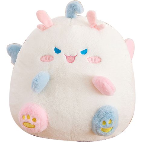 Kuscheltier 40 cm, niedliches Cartoon-Motiv, weiches PP-Baumwoll-Kuschelkissen, ideal als Geschenk für Kinder oder im Büro, weiß (1/5)