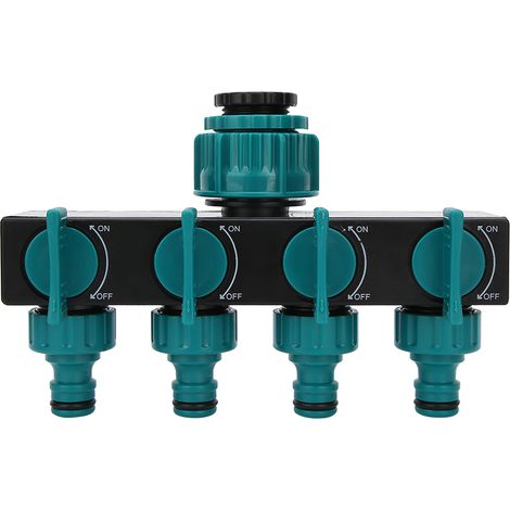 Raccord de robinet d'arrosage 4 voies DN20 DN25 FNPT avec raccord rapide 1/4" (1/5)