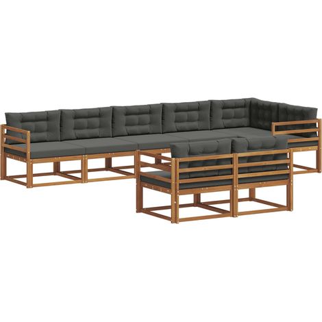 Outdoor-Sofagarnitur 8 Stk. Natur und Anthrazit vidaXL (1/5)