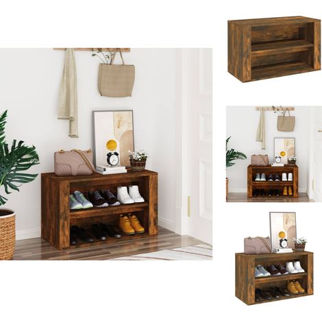 Schuhregale & -schränke - Living Schuhregal Räuchereiche 75x35x45 cm Holzwerkstoff (1/5)