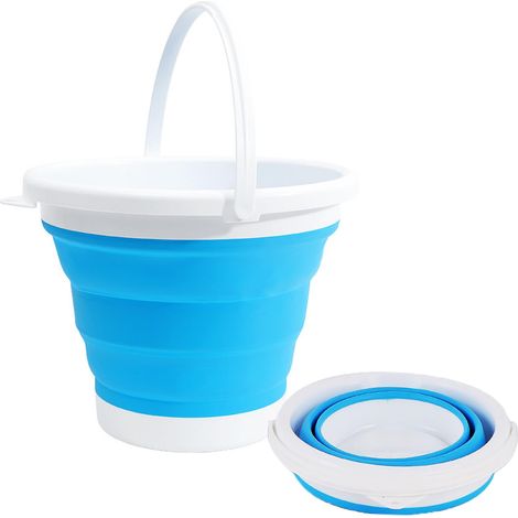 Kleiner, faltbarer 3-Liter-Eimer – tragbarer und platzsparender Falteimer – Blau (1/5)