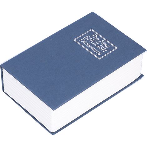 Coffre-fort livre, petite tirelire bleue en ABS et fer, grande capacité et résistante, avec clé, cadeau idéal pour un ami ou un membre de la famille. (1/5)