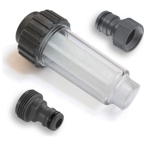 Filtre à eau avec raccords enfichables pour nettoyeur haute pression, pompe de jardin, arrosage de jardin, camping-car connexion 3/4 pouce compatible avec Kärcher 4.730-059.0 (1/4)