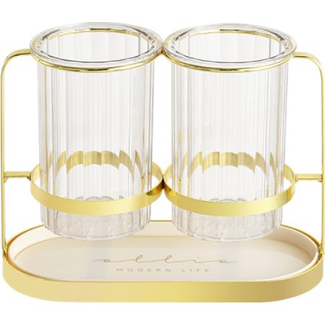 Porte-baguettes de luxe léger, égouttoir à baguettes pour la maison, rangement pour couverts de cuisine, double cage de rangement pour baguettes (doré)-AquaForge (1/5)