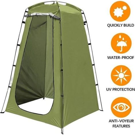 Tente de douche instantanée Portable, tente de douche camping car pop up Toilettes abri extérieures mobiles salle de bain, vert (1/4)