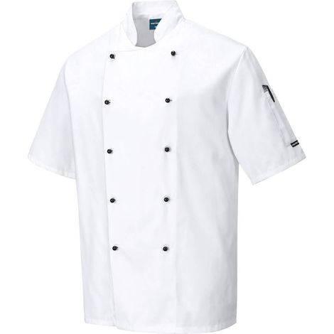 Chaqueta de cocina Kent de manga corta blanca 2XL (1/2)