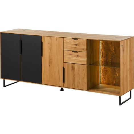 Sideboard Wildeiche 180x43x79 natur geölt LINDAU 109 (1/3)