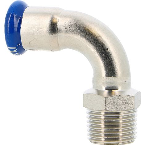 Coude à sertir conique MF 90° SERTIsteel Inox - Empreinte M 12x17 - Ø15