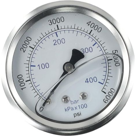Manomètre pour nettoyeur haute pression, filetage pour M14 x 1,5, manomètre de nettoyeur haute pression 0-400 bar, 6000 psi, métal, D2,5" (1/5)