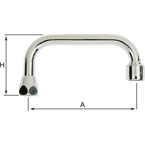 TAISHENGDA Flachauslauf für Wasserhähne – Länge 200 mm – 1/2"-Innengewinde – Verchromtes Messing mit doppelter O-Ring-Dichtung (1/5)