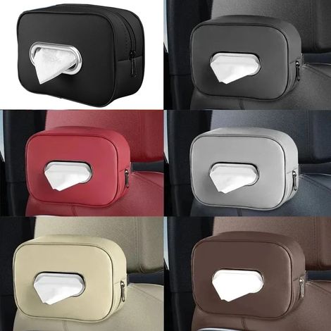 TRADE SHOP - Borsa Porta Fazzoletti Da Schienale Bracciolo Poggiatesta Per Auto In Pelle Microfibra - (1/5)