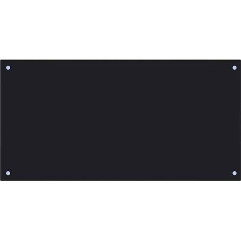 Kitchen Backsplash Black 100 x 50 cm Tempered Glass vidaXL