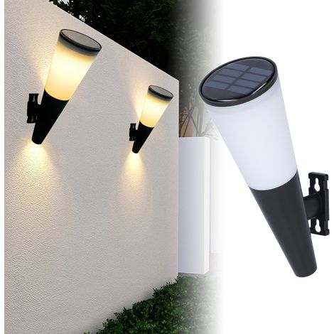 Lampe solaire de clôture, applique solaire murale, veilleuse solaire de jardin, lumière blanche chaude (1/5)