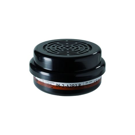 Lotto di 4 cartucce filtranti con fissaggio a baionetta per semi-maschera di protezione 9809345. Categoria A2P3 contro gas, vapori