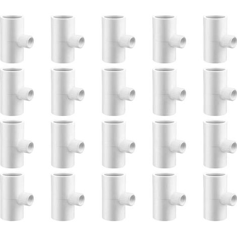 20 Stück PVC-T-Stücke für Hühnertränken, Kunststoffrohre, 1/2"-FTP-Gewinde, 1/8"