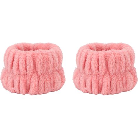 Lot de 2 manchettes de toilette en microfibre, douces et absorbantes, peaux sensibles, lavage visage, unisexe, rose, usage domestique et voyage (1/5)