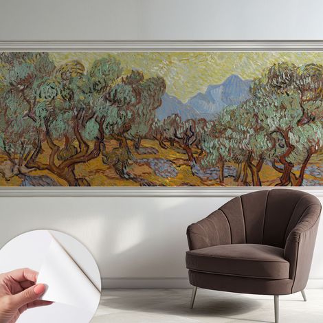 Fotomurale adesivo - murale da parete - Carta da parati autoadesiva - design parete moderno - Alberi di ulivo 250x104 cm (1/5)