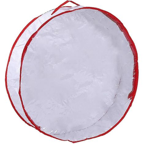 Sac de rangement pour couronne de Noël, étui de décoration durable, transparent, à double fermeture éclair, résistant aux déchirures et à la poussière, support de rangement pour couronne-white (1/5)