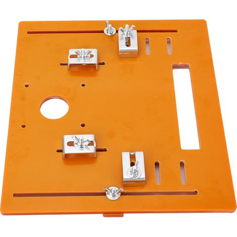 Plaque de base pour machine de découpe 28 x 25 cm, coupe oblique, outil portatif, insert pour le travail du bois, plaque inférieure pour moteur de 4 pouces (1/5)