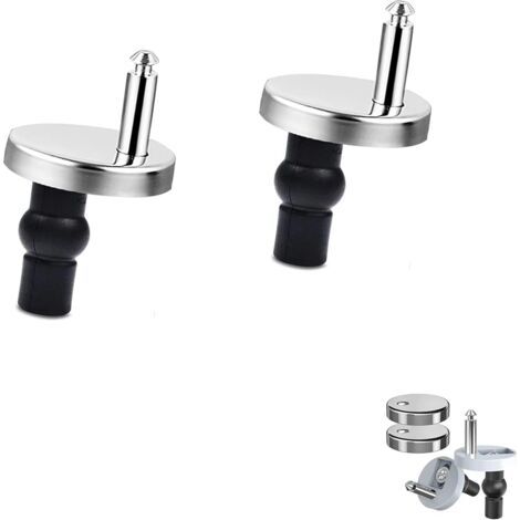 Set mit 2 WC-Sitzscharnieren inklusive Spreizschrauben und Muttern – Einfache Montage – WC-Sitzbefestigungen für Sacklöcher. WC-Sitzbolzen und -muttern. (1/4)