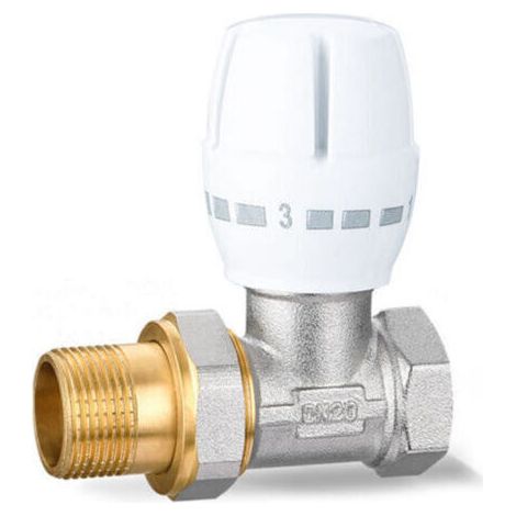 Aougo – Robinet radiateur thermostatique droit 3/4 – Vanne de régulation manuelle – Cuivre – Pression 16Mpa – Température -10℃ à 120℃