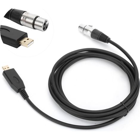 Câble de connexion micro USB mâle vers XLR femelle professionnel, accessoire câble micro USB 200 cm