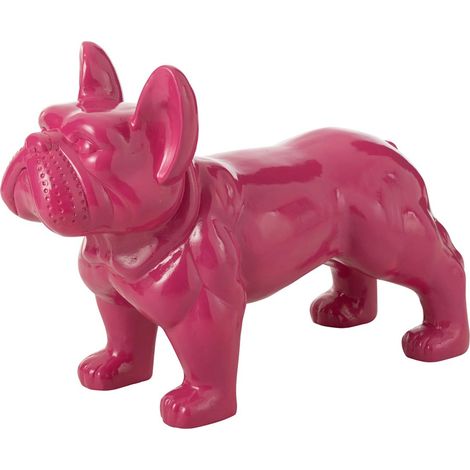 Statue Déco "Bulldog" 88cm Fuchsia (1/4)