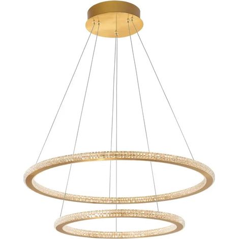 [NEUWERTIG] B-Ware Nova Luce Pendelleuchte Hängeleuchte Cilion Led Messing Warmweiß Dimmbar 60 Cm