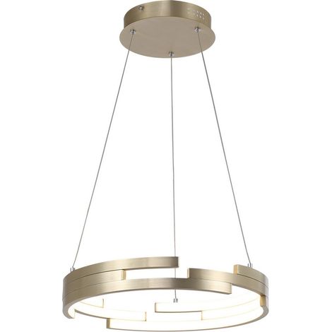 Italux Velar - Suspension LED Moderne Dorée, Blanc Chaud 3000K 3360lm, IP44 Dimmable
