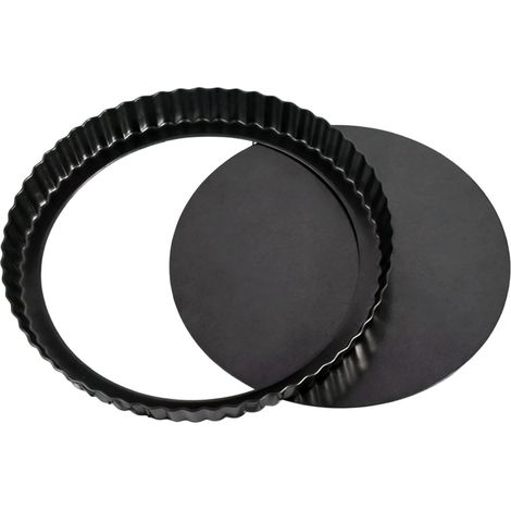 4 Moule à tarte, fond amovible, acier au carbone, revêtement anti-adhésif, bords cannelés, pour pâtisserie maison (1/5)