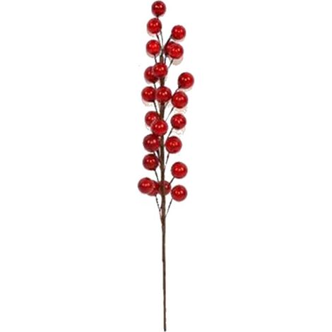 Decorazioni natalizie addobbi per Albero di Natale Pick con bacche rosse pacchi regalo ghirlande casa negozi vetrine cm 27 - PEZZI: 6 PEZZI (1/4)