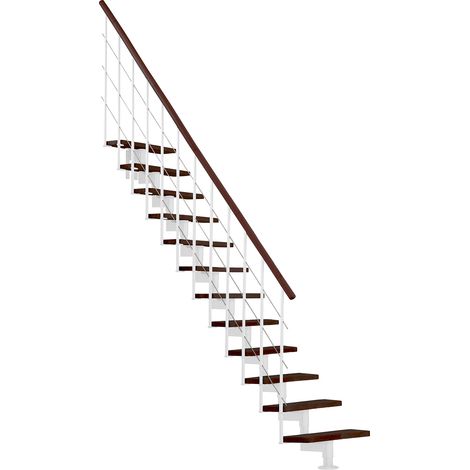 Minka Mittelholmtreppe Style 35 - 304cm Geschosshöhe Walnuss Weiß