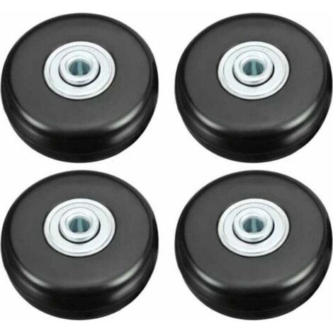 Roulettes universelles pour valises – Lot de 4 roues pivotantes silencieuses en caoutchouc résistant, diamètre 50 mm, idéales pour remplacement sur bagages, valises rigides et souples, sacs de voyage 