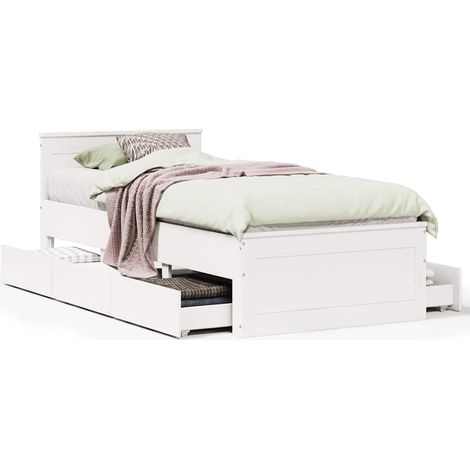 Maison Exclusive - Cadre de lit sans matelas avec tête de lit 75x190 cm pin massif (1/5)