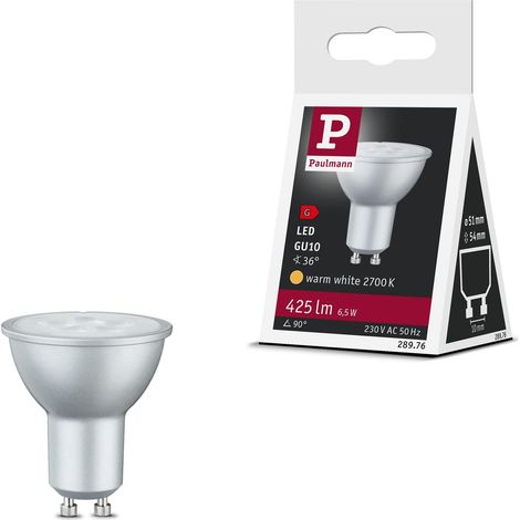 Standard 230V réflecteur LED GU10 230V Pack de 1 6,5W 425lm 51mm Alu plastique 2700K - Ampoule Blanc chaud, Aluminium (1/5)